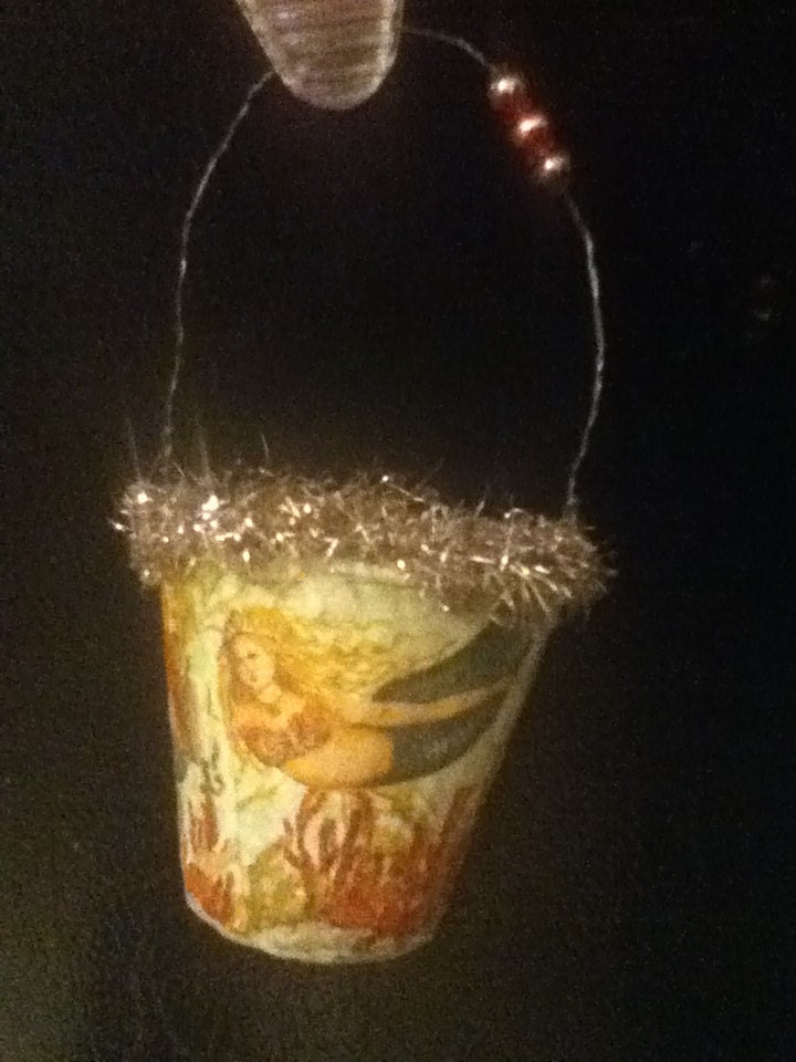 Vintage Style Mermaid Candy Basket