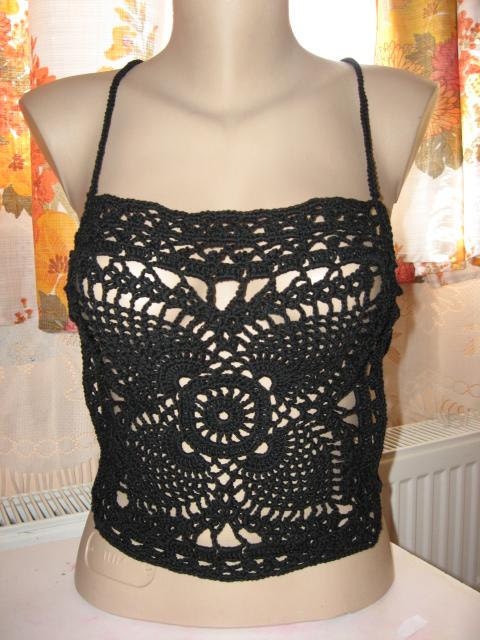 Pattern only - a crochet tank top open back - 2
