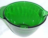 Anchor Hocking Fire King Forest Green 7 1/2 Inch Handled BATTER PITCHER