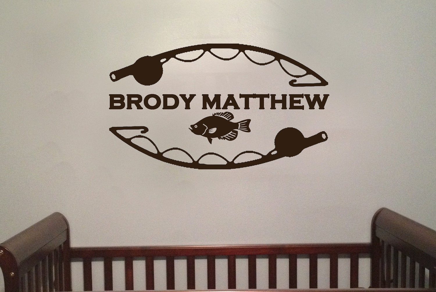 Personalized Fishing Boys Room Vinyl Wall Art Decal