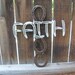 Faith Recycled Horseshoe SIgn- Rusted Clear Coat Finish