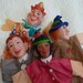 Very cool set of four 1950s vintage hand puppets in mint condition. Fabulous xmas gift idea