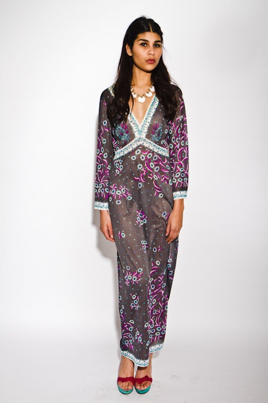 REDUCED was 375 now 280 vintage 1960's collectable Emilio Pucci floral daisy print maxi dress gown