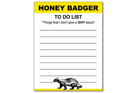 Honey Honey Badger Note Pad 4.25" x 5.5" Yellow and Black Notepad
