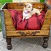 LAST ONE........Dog Bed Cat Bed Pet Bed Wooden 1958 Milk Crate Recycled Upcycled Antique