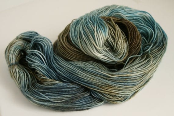 Handpainted 100% Superwash Sock Yarn "Elk Run Creek" -- Granite Sock