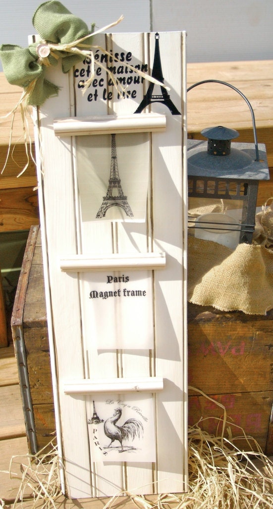 Париж Домашний декор легко картину обновления магнит кадров французской письменной Эйфелева башня белый проблемных три 4 x6 или 5x7 отпечатки большой подарок