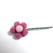 Frosted Beaded Bead Pink Flower Hair Pin (Bobby Pin)