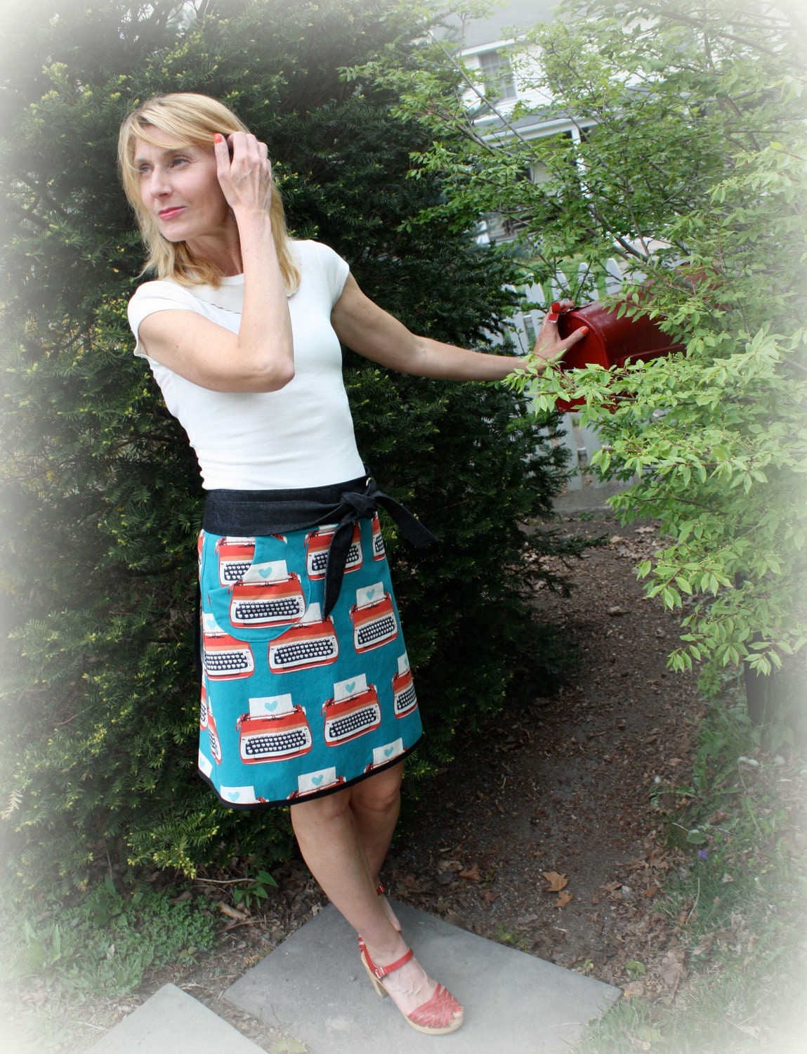 Fashion Qwerty Type - love note Mod Wrap Skirt - small medium-large