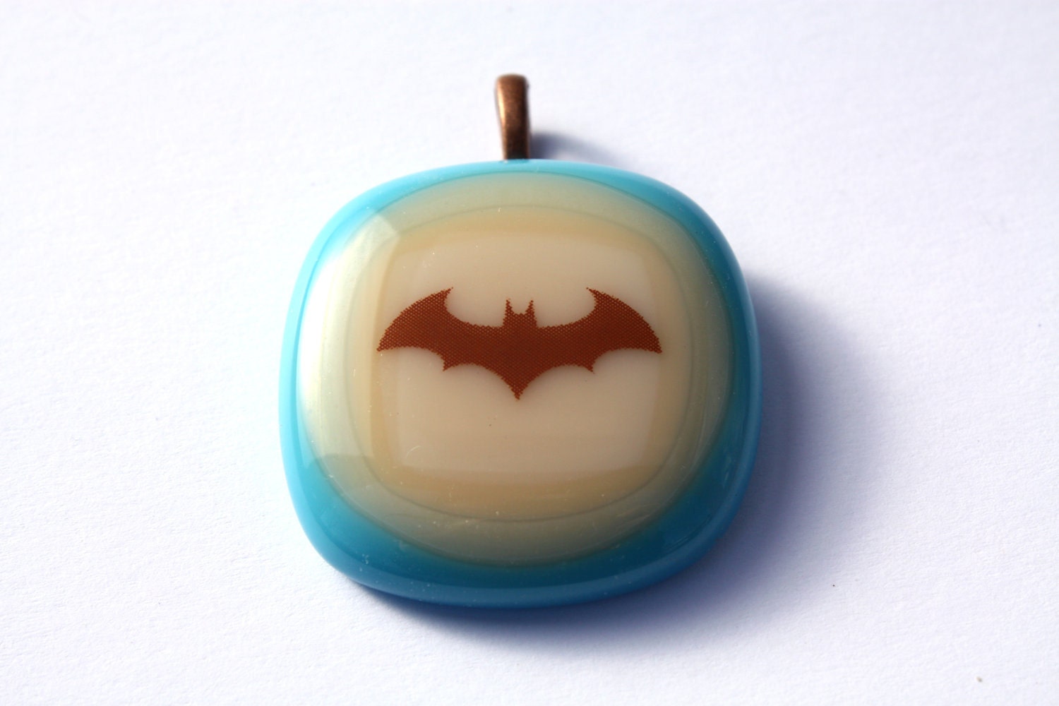 Batman Pendant - Fused Glass Jewelry