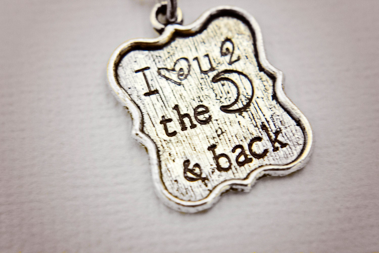 I Love You to the Moon and Back - Hand Stamped Tibetan Silver Necklace - Mother's Day Gift