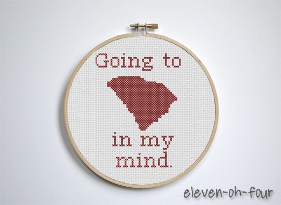 Going to South Carolina in My Mind Cross Stitch Pattern PDF