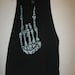 Sleeveless black skeletal hand tee
