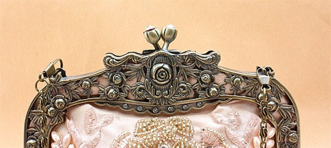 On Sale 35% OFF --Silk Sparkle Beading Wedding Purse Evening Clutch AC1001