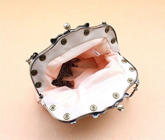 On Sale 35% OFF --Silk Sparkle Beading Wedding Purse Evening Clutch AC1001