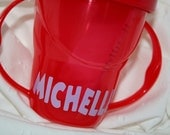 Sassy Vinyl Applique - Personalized Sippy Cup - DIY - You Pick The Color - Child Daycare Lable
