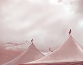 Pink Circus Tents - Carnival Big Top Summer Pastel Sky Girls Room Nursery Decor Baby Gift Teen Wall Art 8x10 Original Photograph