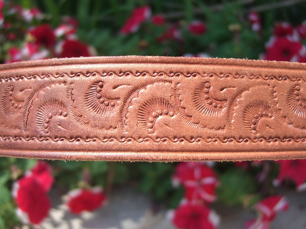 Vintage Tooled Brown Leather Ranger Cowboy Belt