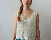 vintage Ivory Lace and Beaded Tank Top