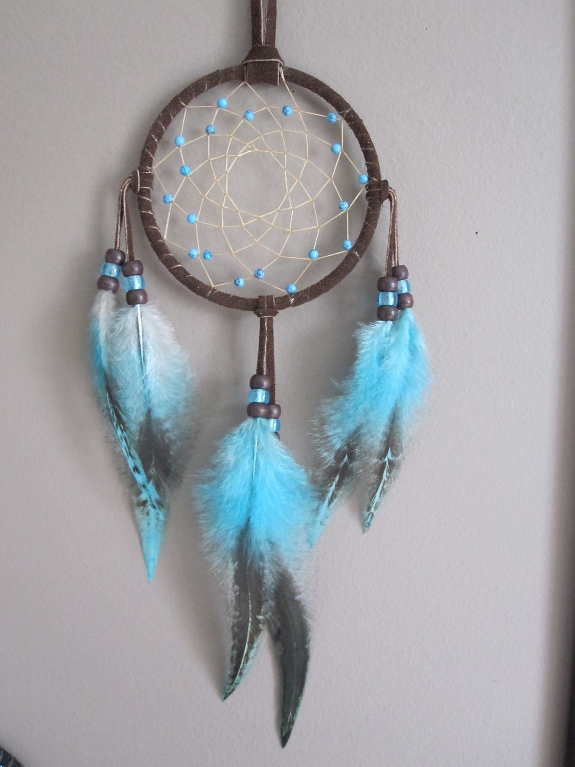 Dream Catcher, Chocolate Brown with Rooster Saddle Feather