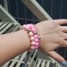 Pink Grapefruit Margarita Stretch Bracelets with Steel Accent Beads