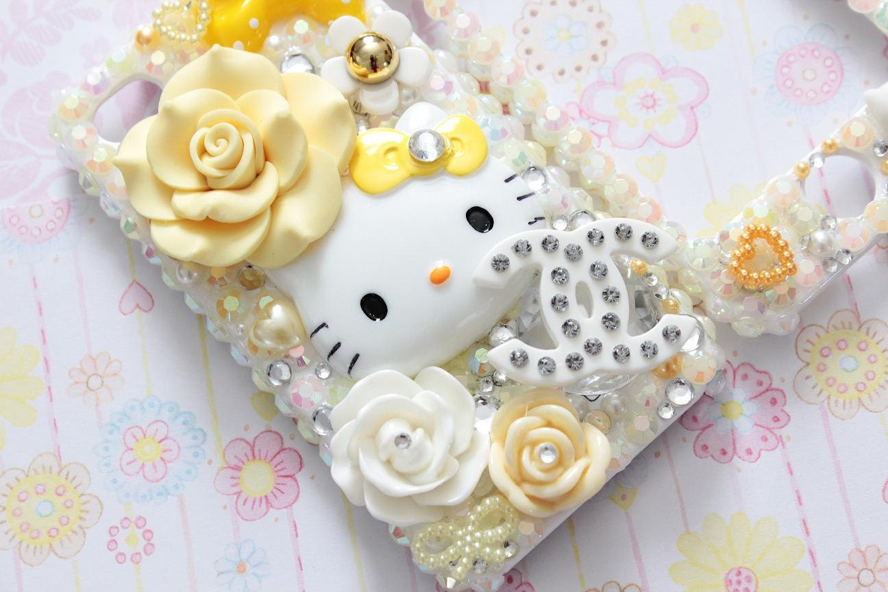 Yellow Hello Kitty Decoden Iphone 4/4S Case - READY-to-SHIP