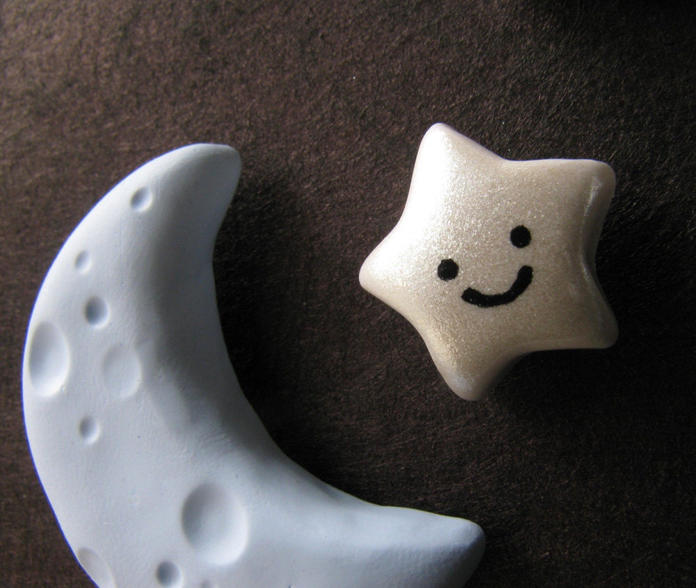 Moon and Stars: 4 Magnet Set