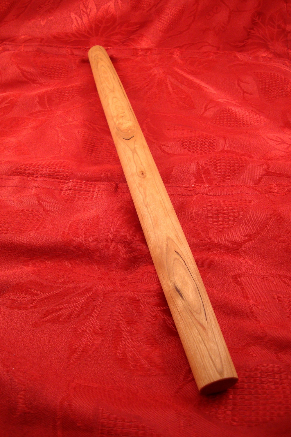 Cherry rolling pin, unique grain, 16 inches long