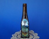 Wyoming Windmill Scene: Reclaims Vintage Brown Bottle
