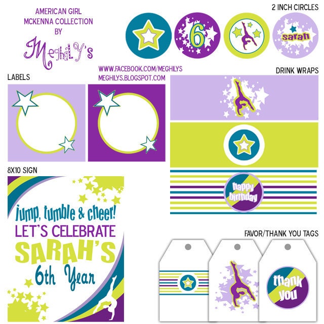 American Girl McKenna / Gymnastics Party / DIY Printables Il_170x135