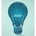Think Graphic Wall decor poster - Vintage Light Bulb typographic art print A3