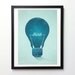 Think Graphic Wall decor poster - Vintage Light Bulb typographic art print A3