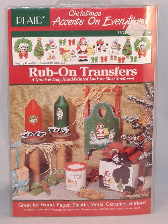 RubOn Transfers Mooey Christmas Accents on by debbisvintage