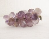 vintage 1960s cluster pendant. purple amethyst quartz. INTOXICATION PREVENTION.
