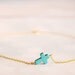 Sideways Cross Necklace - Dainty Turquoise and Gold chain