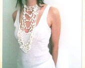 White crochet necklace 8 strands & white crochet necklace 3 strands - Spring Trend
