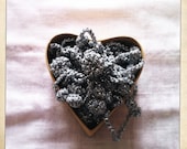 The very long Handmade Silver crochet necklace - Spring trend -