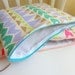TRIBAL POUCH hand painted clutch handbag with leather- NEON pink