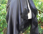 Victorian Bustle Skirt with Fringe Steampunk Satin Burlesque Overskirt
