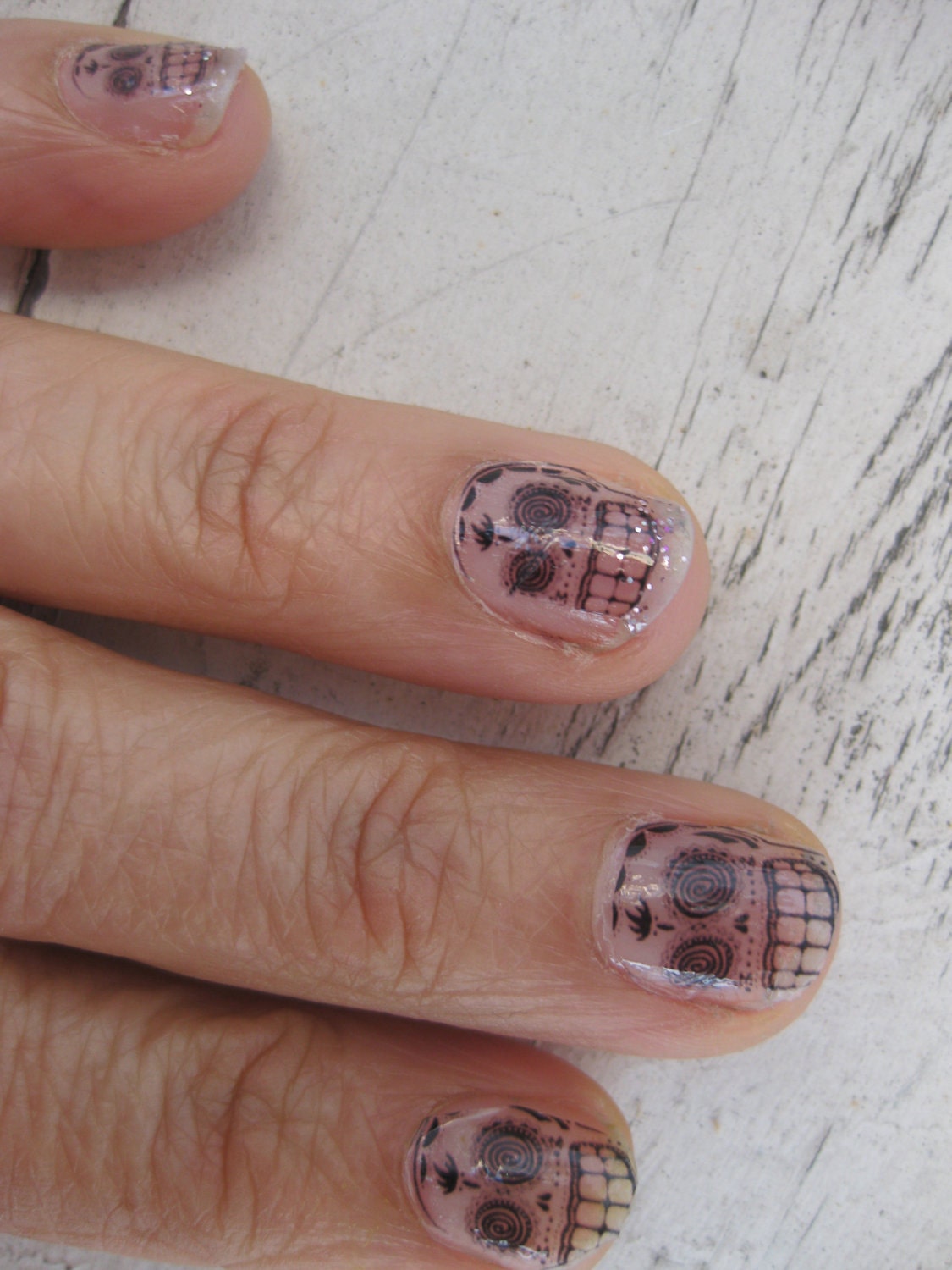 Calavera Clear Nail Decals Mexican Day of the Dead
