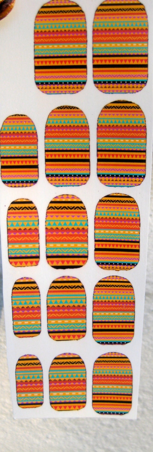 Nail Decals African lollipop colorful tribal stripes