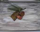 Reclaimed Wood Distressed Serving Tray with Vintage Hardware