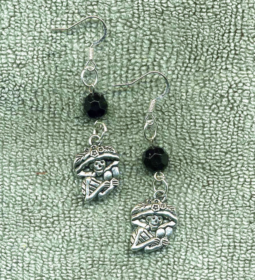 Catrina Goth Skull New Earrings, Handmade, Day of the Dead