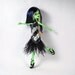 Monster High black and silver sequin and feather trim dress for a Black and Bloody Tie event