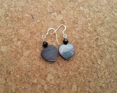 Sterling Silver Mother of Pearl Heart Earrings