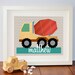 Zig Zag Personalized Cement Mixer Truck Art Print, 8x10, Unframed (mix with "construction site" print series)
