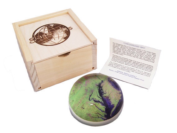 Chesapeake Bay Satellite Map Paperweight