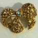 Gold or Amber Crystal Broach