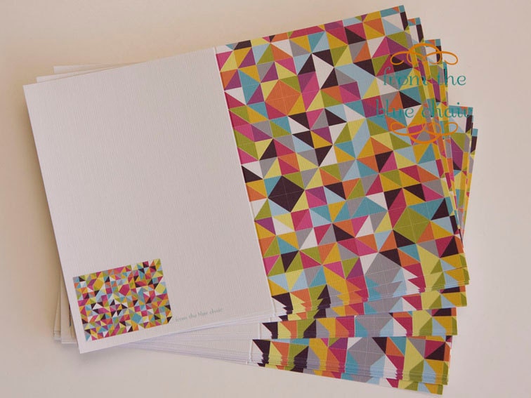 Set of 10 note cards cards (5 of each design shown)