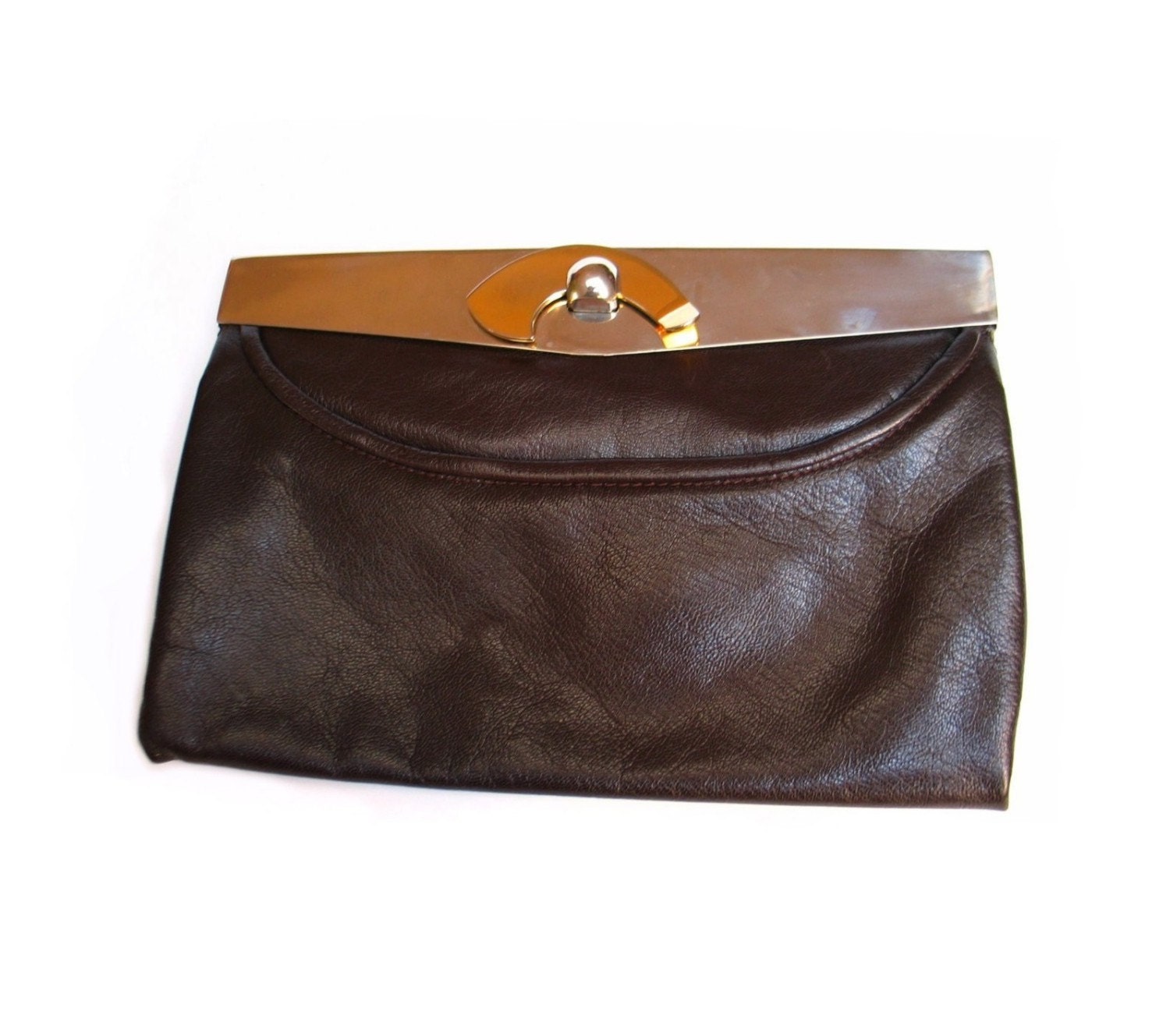Vintage leather pochette - evening envelope clutch - 1970s - seventies - 70s